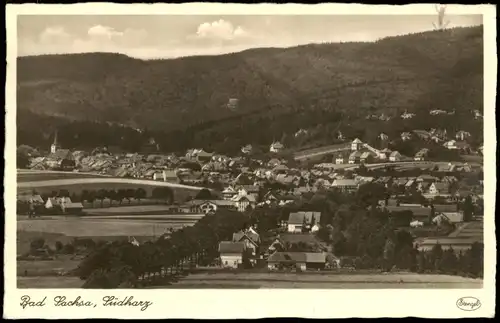 Ansichtskarte Bad Sachsa Partie an der Stadt 1941