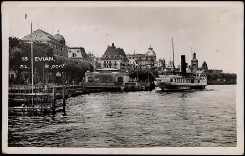 CPA Évian-les-Bains Le Port - Hafen Dampfer Steamer 1937