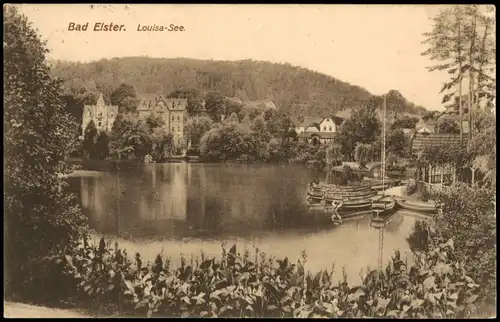 Ansichtskarte Bad Elster Luisa-See (Louisa-See) - Bootsanleger 1916