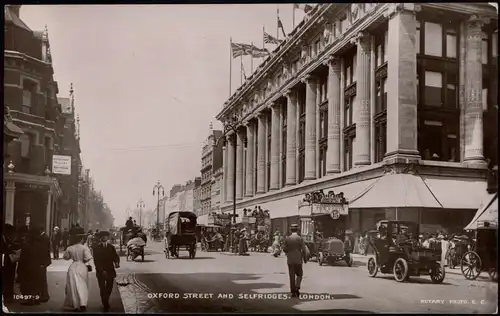 Postcard London Oxford Street, Bus - Fotokarte 1914