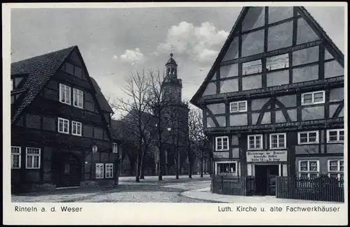 Ansichtskarte Rinteln Straßenpartie, Fachwerkhäuser 1928