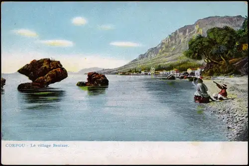 Postcard Korfu Korfu/Corfu Ionische Inseln Le village Benizze 1908