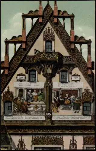 Ansichtskarte Ulm a. d. Donau Gemälde am Rathaus 1916