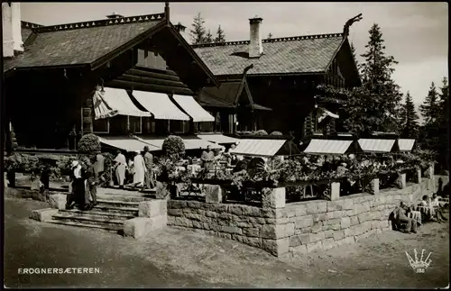 Postcard Holmenkollen FROGNERSÆTEREN Restaurant bei Oslo 1932