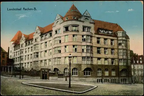 Ansichtskarte Burtscheid-Aachen Landesbad 1916  gel. Feldpoststempel Lipno