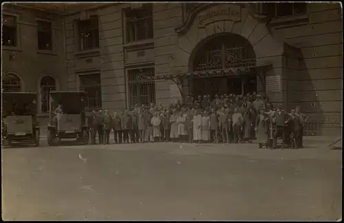 Ansichtskarte  Paketannahme Lloyd - Liefer LKW Belegschaft Bremen ? 1912