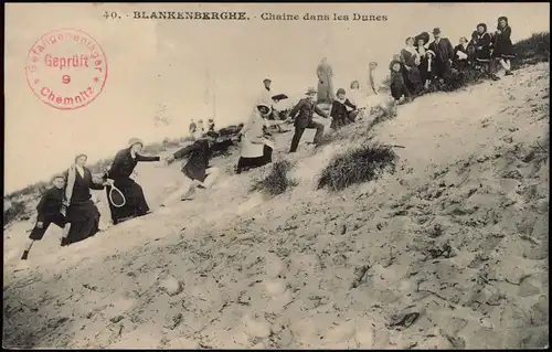 Blankenberge Blankenberghe Dünen   1917  gel. Stempel Gefangenenlager Chemnitz