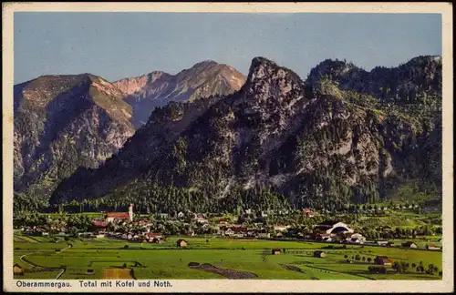 Ansichtskarte Oberammergau Totale mit Kofel 1938