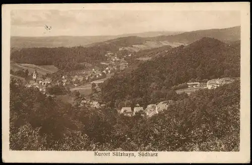 Ansichtskarte Sülzhayn-Ellrich Stadtblick Südharz 1920