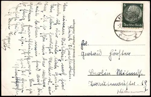 Ansichtskarte Meiningen Blick vom Bielstein 1938