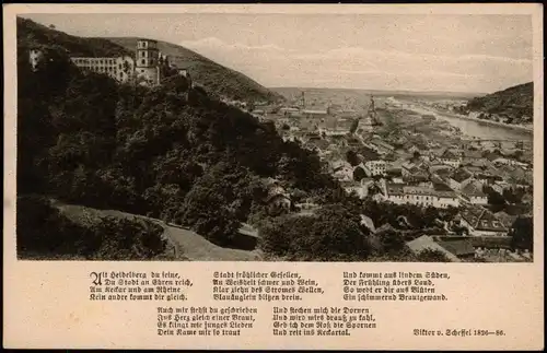 Ansichtskarte Heidelberg Stadt, Text 1928