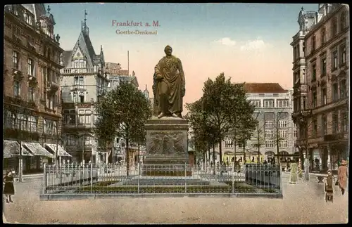 Ansichtskarte Frankfurt am Main Goethe-Denkmal 1914