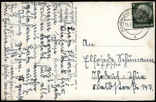 Ansichtskarte Königstein (Sächsische Schweiz) Stadt und Festung 1939