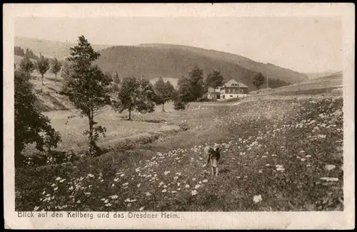 Oberwiesenthal Blick auf den Keilberg und das Dresdner Heim. 1924