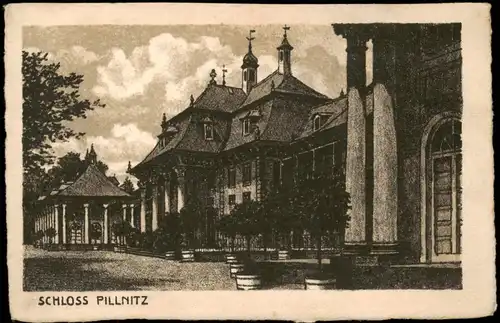 Ansichtskarte Pillnitz Schloss Pillnitz - Künstlerkarte 1924