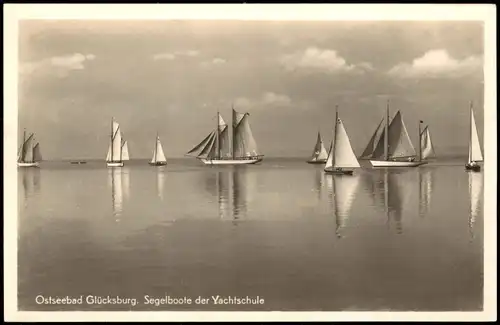 Ansichtskarte Glücksburg (Ostsee) Lyksborg Segelboote der Yachtschule 1932
