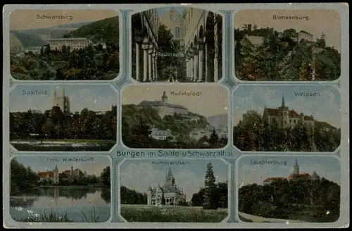 Ansichtskarte Schwarzburg Burgen im Saale- u. Schwarzatal MB 1918