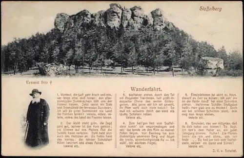 Ansichtskarte Bad Staffelstein 2 Bild Staffelberg und Erimit IVO 1930