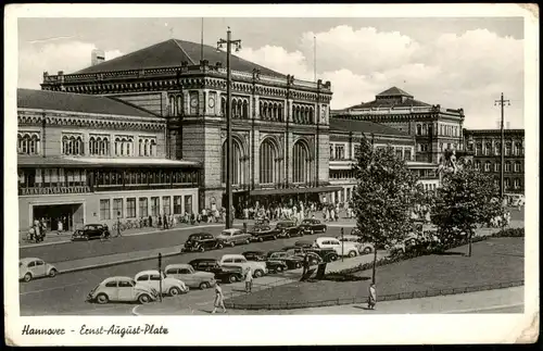 Ansichtskarte Hannover Hauptbahnhof VW Käfer 1962