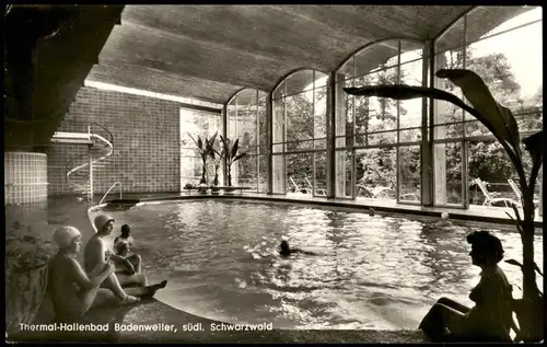 Ansichtskarte Badenweiler Hallenschwimmbad, Innen 1961