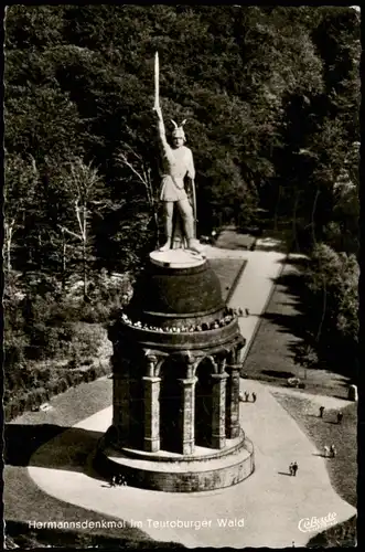 Ansichtskarte Hiddesen-Detmold Luftbild Hermannsdenkmal 1957
