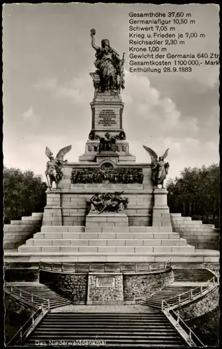 Ansichtskarte Rüdesheim (Rhein) National-Denkmal / Niederwalddenkmal 1962