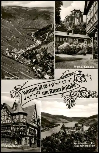 Ansichtskarte Bacharach Steeger Tal, Werner Kapelle, Jugendherberge 1957