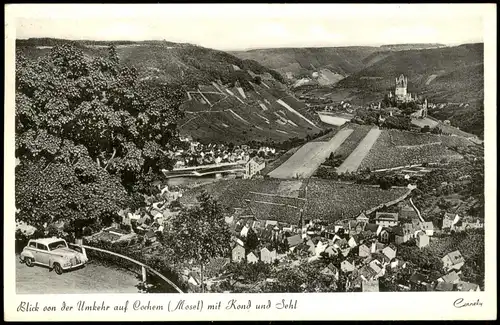 Ansichtskarte Cochem Kochem Auto, Blick von der Umkehr mit Kond und Sehl 1954