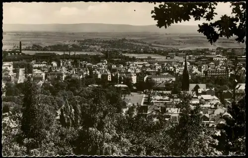 Ansichtskarte Bad Nauheim Stadt im Hintergrund Fabrikanlage 1961