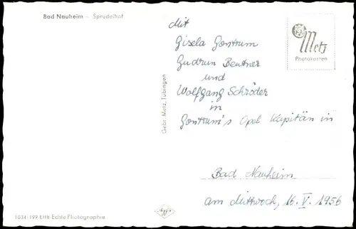 Ansichtskarte Bad Nauheim Sprudelhof 1956