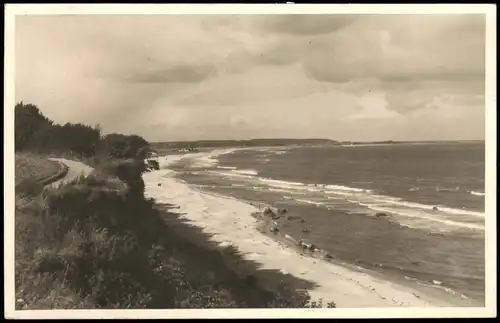 Ansichtskarte Hohwacht Strand 1957  gel. Landpoststempel über Lütjenburg