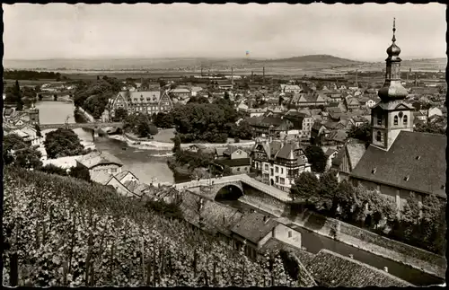 Ansichtskarte Bad Kreuznach Stadt vom Weinberg - Fabriken im hintergrund 1960
