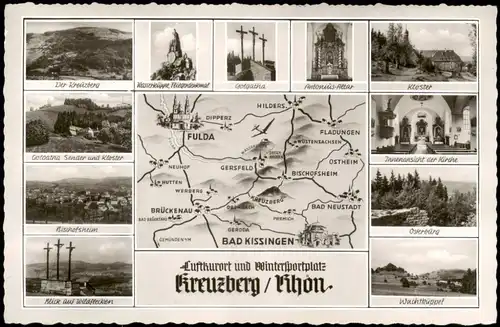 Ansichtskarte Bischofsheim (Rhön) Kreuzberg Lankarte - Miniaturbilder 1961