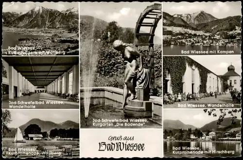 Ansichtskarte Bad Wiessee Stadt, Wandelhalle, Kurgarten uvm 1965