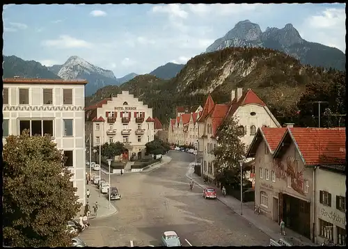 Ansichtskarte Füssen Sebastianstraße. Schulhausplatz 1971