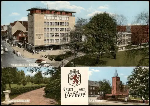 Ansichtskarte Velbert Sparkasse und Friedrichstraße - MB 1968