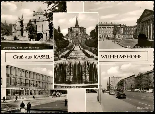 Ansichtskarte Bad Wilhelmshöhe-Kassel Cassel Schlöß, Löwenburg uvm 1958
