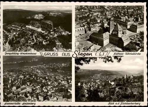 Ansichtskarte Siegen 4 Bild: diverse Luftbilder 1956