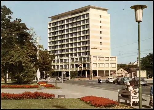 Ansichtskarte Gießen Berliner Platz mit Behördenhochhaus, VW Käfer 1965