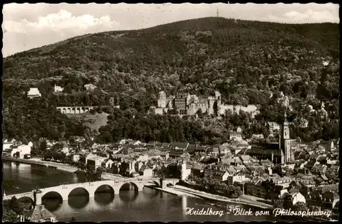 Ansichtskarte Heidelberg Blick auf die Stadt 1962