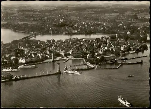 Ansichtskarte Lindau (Bodensee) Luftbild aus großer Höhe 1961