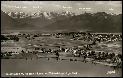 Ansichtskarte Murnau Froschhausen m. Riegsee Luftbild Fliegeraufnahme 1963
