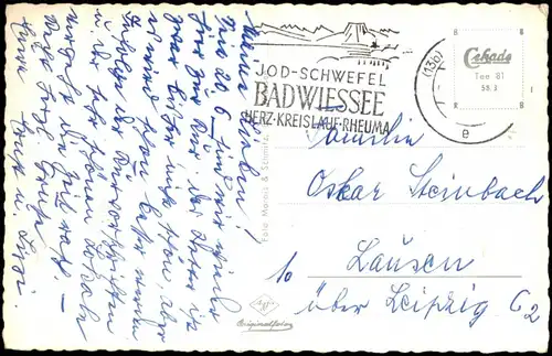 Ansichtskarte Bad Wiessee Stadt mit Kampen 1958