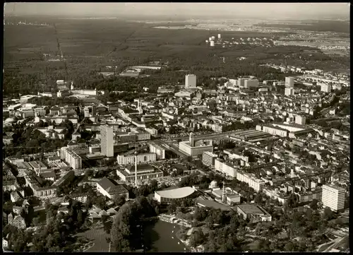 Ansichtskarte Karlsruhe Luftbild City 1970