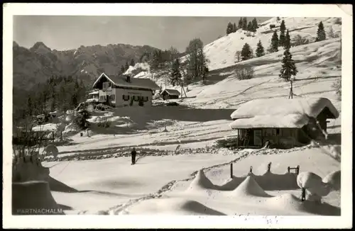 Ansichtskarte Garmisch-Partenkirchen Partnachalm im Winter - Fotokarte 1954