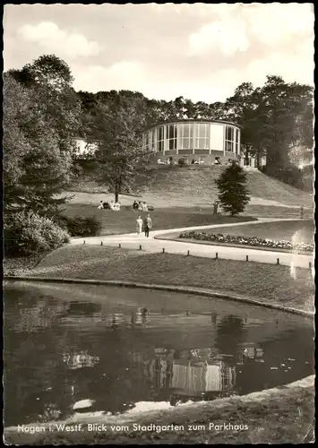 Ansichtskarte Hagen (Westfalen) Blick vom Stadtgarten zum Parkhaus 1969