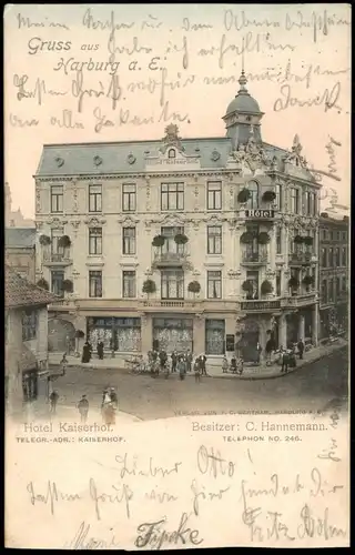 Ansichtskarte Harburg-Hamburg Hotel Kaiserhof 1906