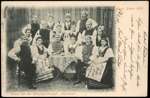 Ansichtskarte Herne Sängergesellschaft Alpenrose Herne Bazar 1898