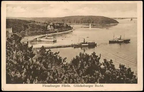 Ansichtskarte Flensburg Badeanstalt im Meer, Strand - Dampfer 1930