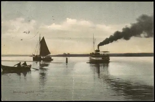 Ansichtskarte  Schiffe Dampfer Steamer Stimmungsbild 1912 gel Stempel Flensburg